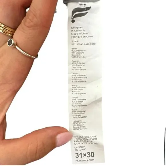 Fabletics 31x30 The Only Pant Gray Lightweight Pull On Mid Rise Pants 5 Pocket - Picture 10 of 11